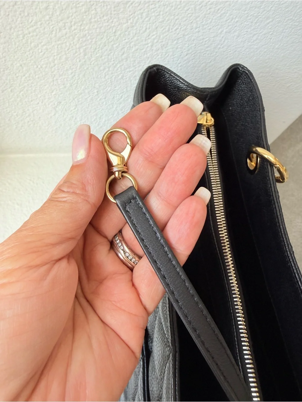 CHANEL Grand Shopping Tote Black Caviar Leather with Gold Hardware - Authentic